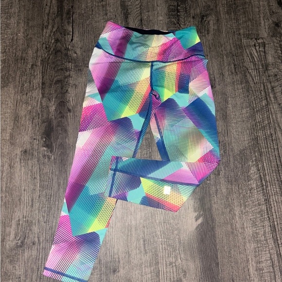 Victoria's Secret Blue and Pink Leggings Vibrant Design - Picture 1 of 3